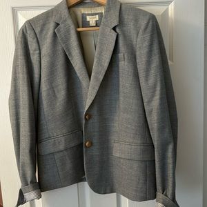 Wool blend blazer, gray, lined. Size 12
